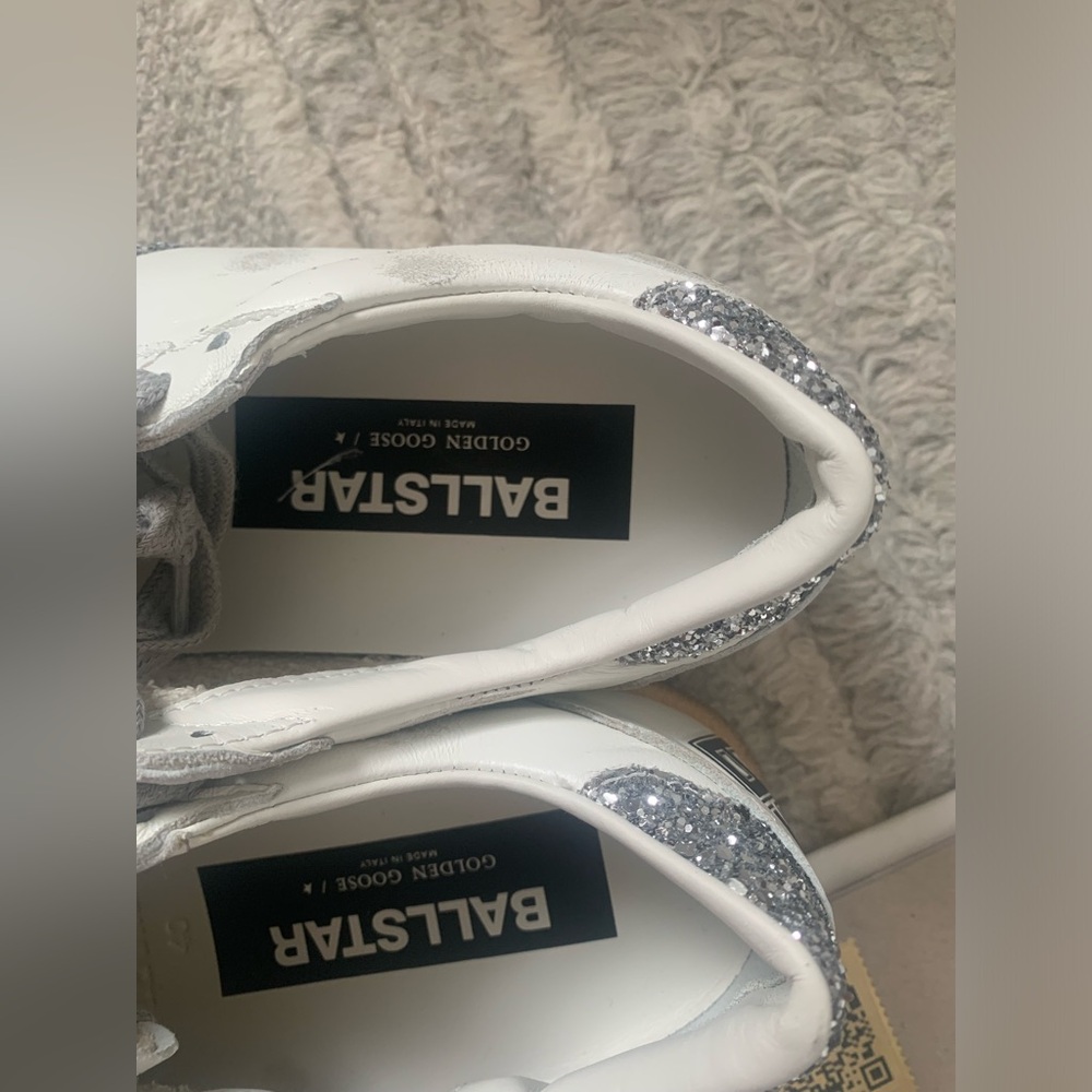 Golden Goose Ball Star Sneaker White, Silver NIB Auth Size - Picture 7 of 13